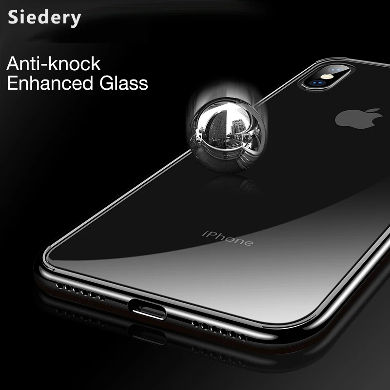 Роскошный мягкий чехол из ТПУ + закаленного стекла для iPhone 6 6s 7 8 plus X XS XR XRMAX |