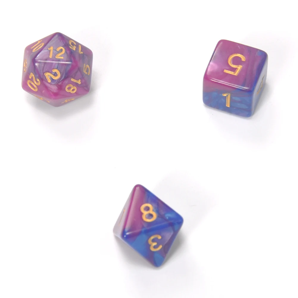 7 шт Продвижение 2-цветный набор игральных костей с эффектом туманности покер d &amp