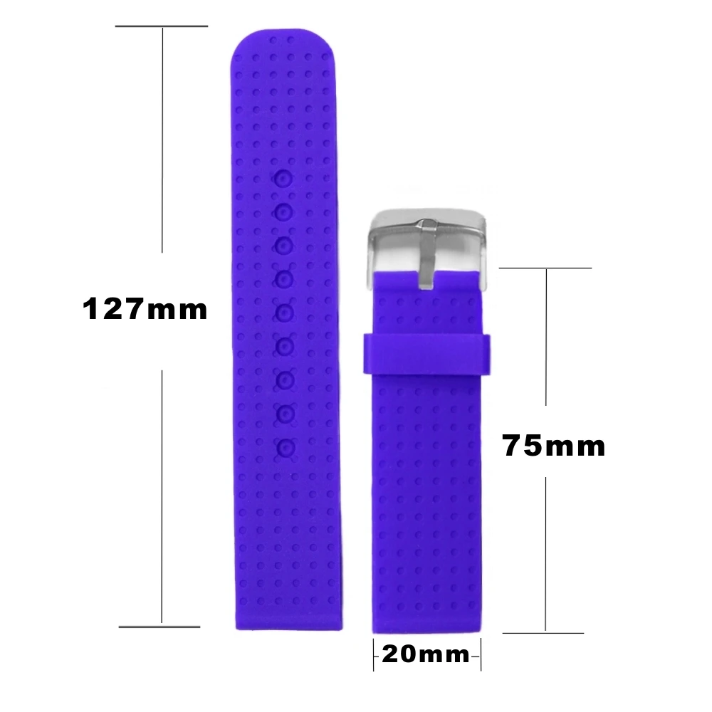 20 мм синее платье Силиконовое желе резиновые женские мужские часы ремешок