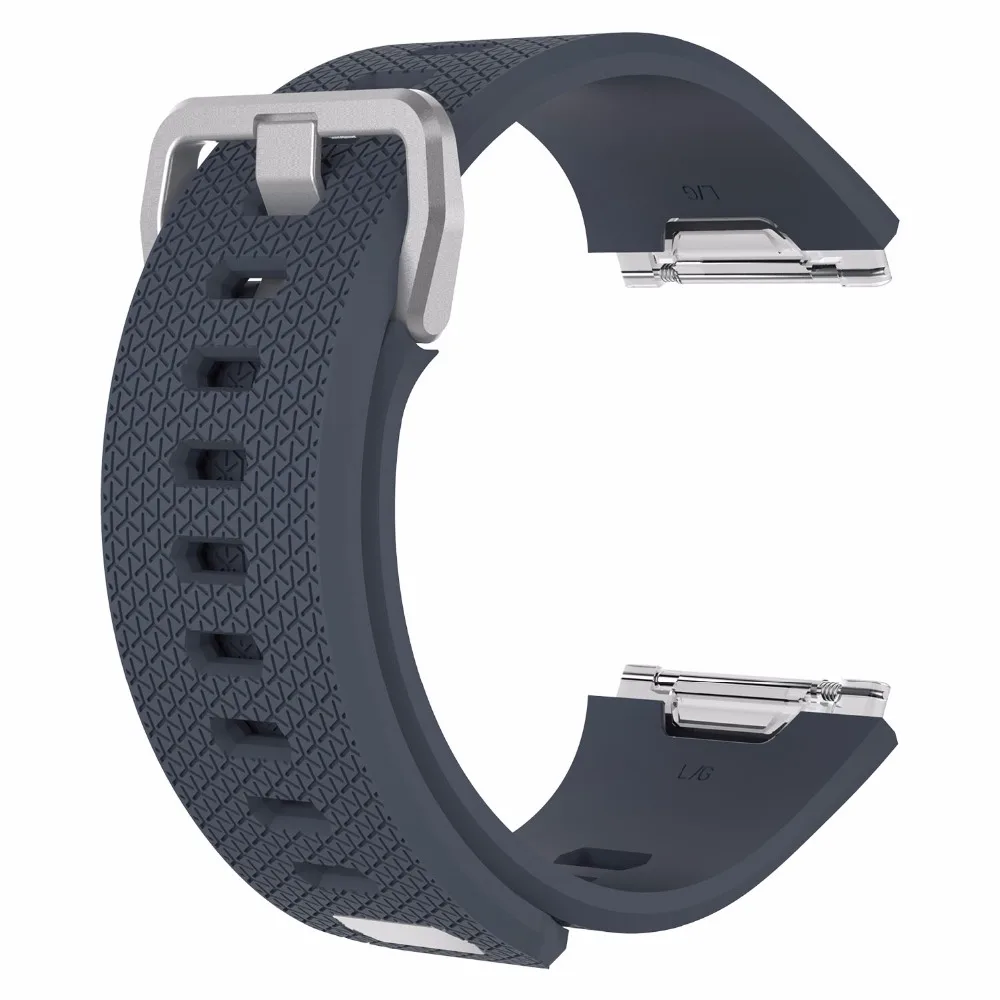 Мягкий спортивный сменный силиконовый ремень для Fitbit ionic умный браслет часы с металлической застежкой из нержавеющей стали