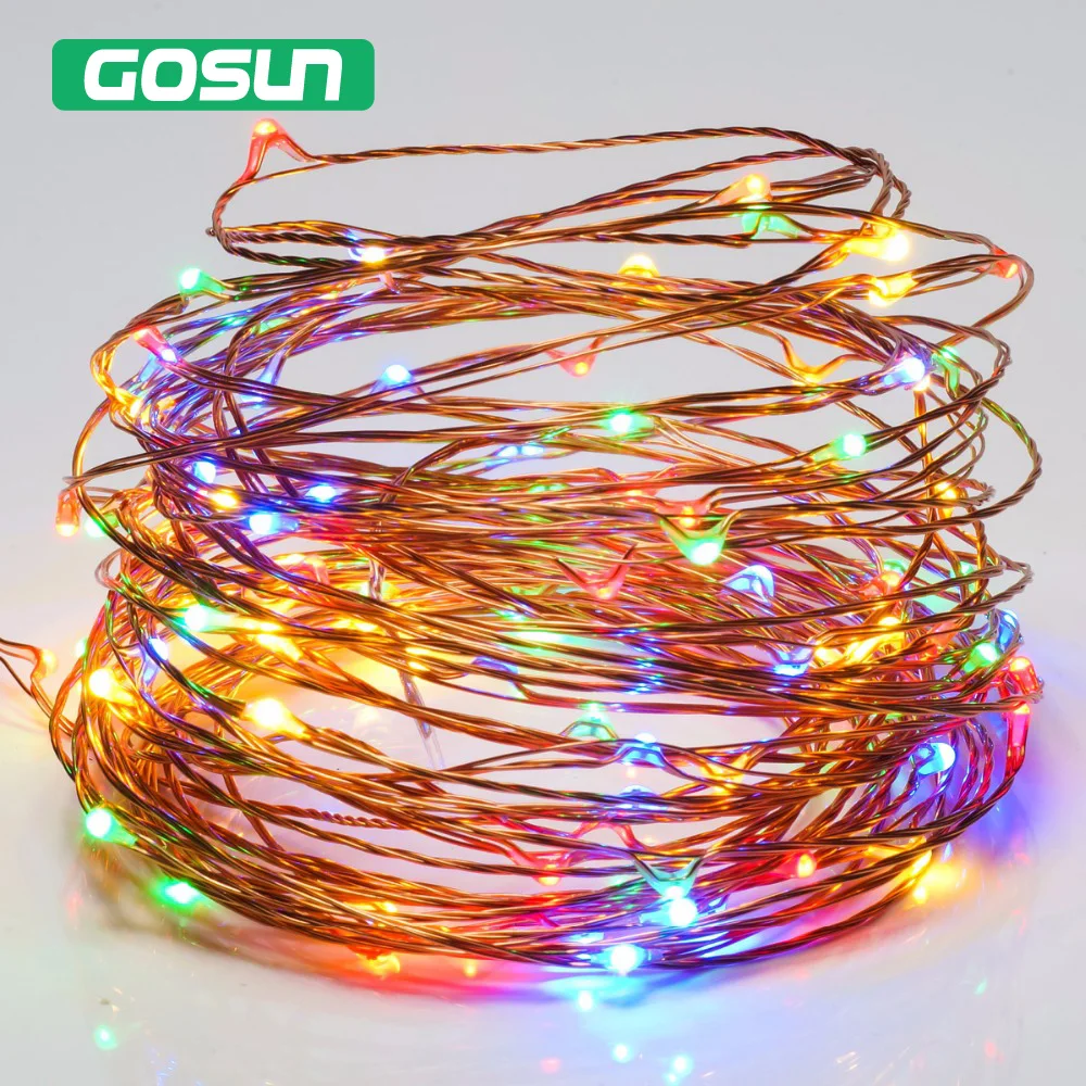 USB Powered Гирлянды светодиодные огни 10 м 33ft 100LED 5 В открытый теплый белый/RGB Медный