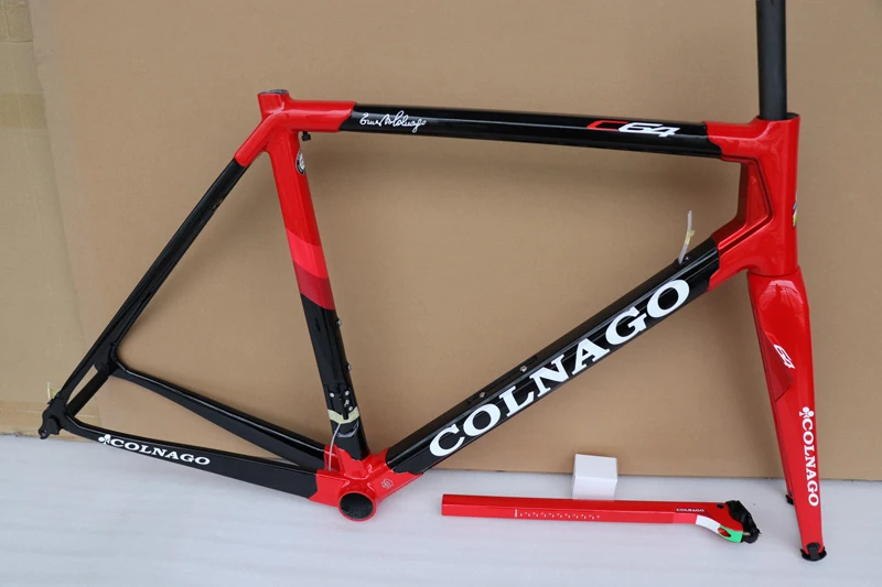 C649 Colnago C64 углеродная рама для T1100 углеродистая рама для дорожного велосипеда глянцевое покрытие черного и красного цвета с белым наклейка