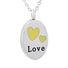 Двойное сердце IJD9830, любовь, памятка, кремация, ювелирные изделия, овальная лампочка, ожерелье, кулон для женщин, гравировка