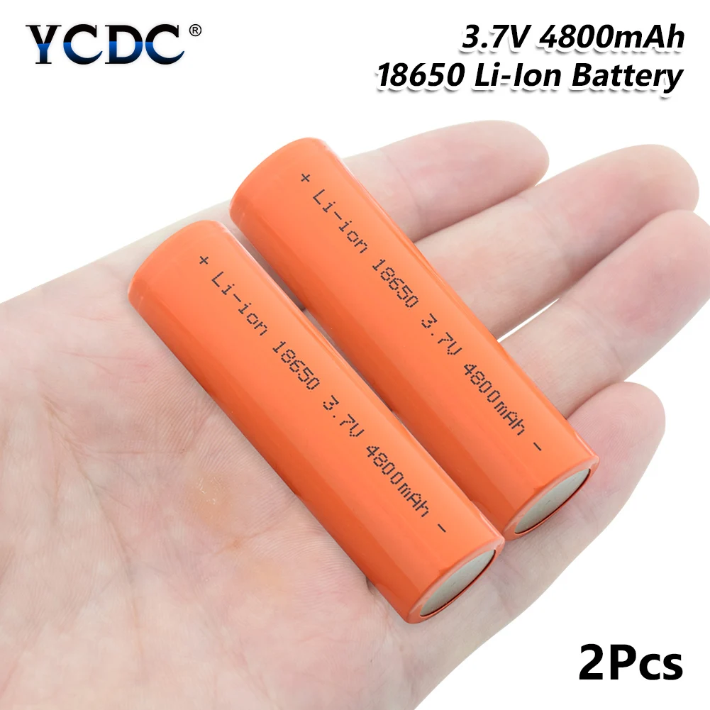 2 PCS 18650 Батарея 3,7 V 4800mAh литий-ионная литиевая аккумуляторная батарея с высоким разрядом большой ток батарея для фонарика фонарь - Цвет: 2 PCS
