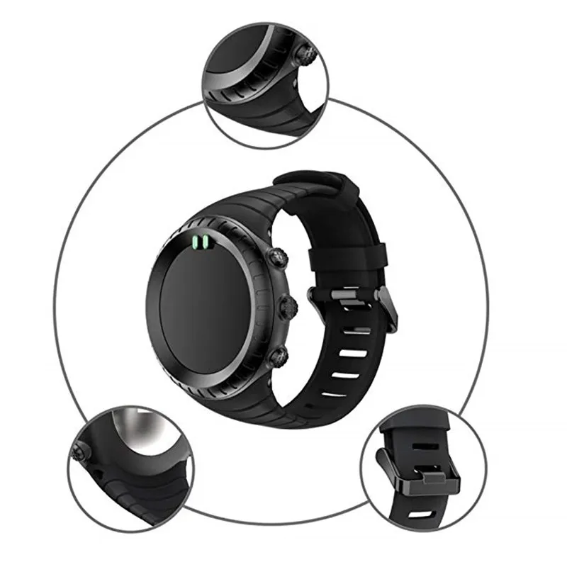 Сменный резиновый ремешок для умных часов Suunto Core с металлической застежкой