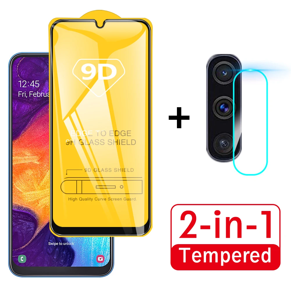 Защитное стекло 2 в 1 9D для Samsung Galaxy A50 защитная пленка экрана камеры A 50 A51 51 |