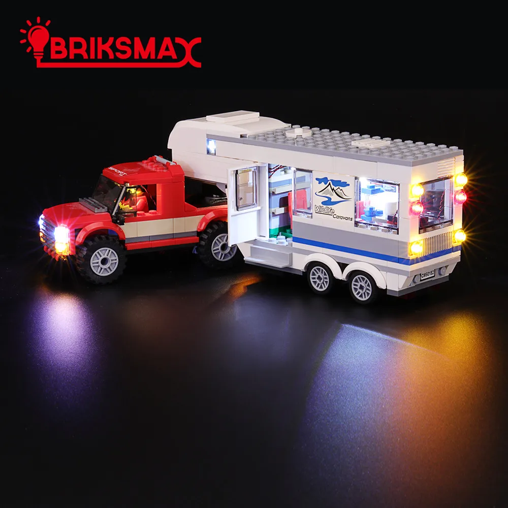 BriksMax светодиодный светильник для городской серии пикап и Караван строительные блоки совместимы с 60182(не включая модель