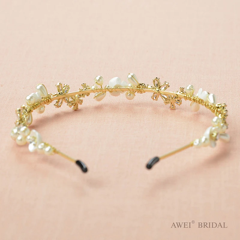 AWEI Очаровательные Золото Горный Хрусталь Свадебный Головной Убор Свадебные