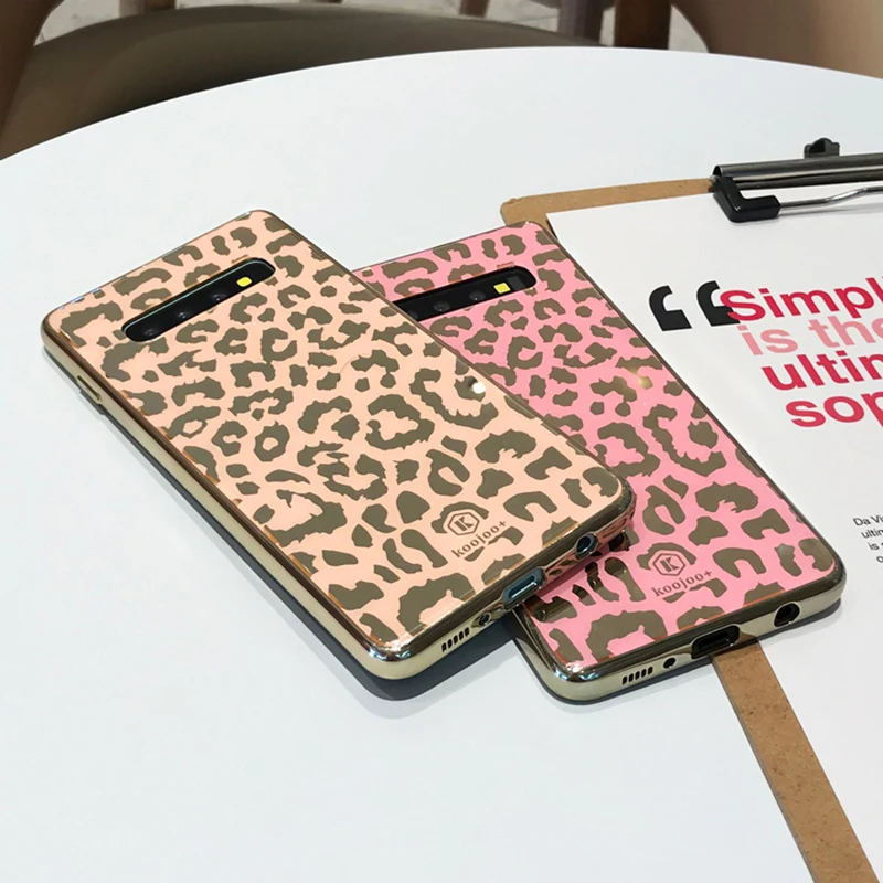 YHBBCASES роскошный золотой Леопардовый стеклянный чехол для телефона Samsung Galaxy S10 S9 Plus