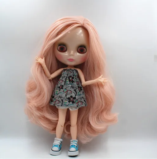 Кукла Blygirl Blyth розовая волнистая кукла № 47bl122 сустав тела 19 суставов нормальная