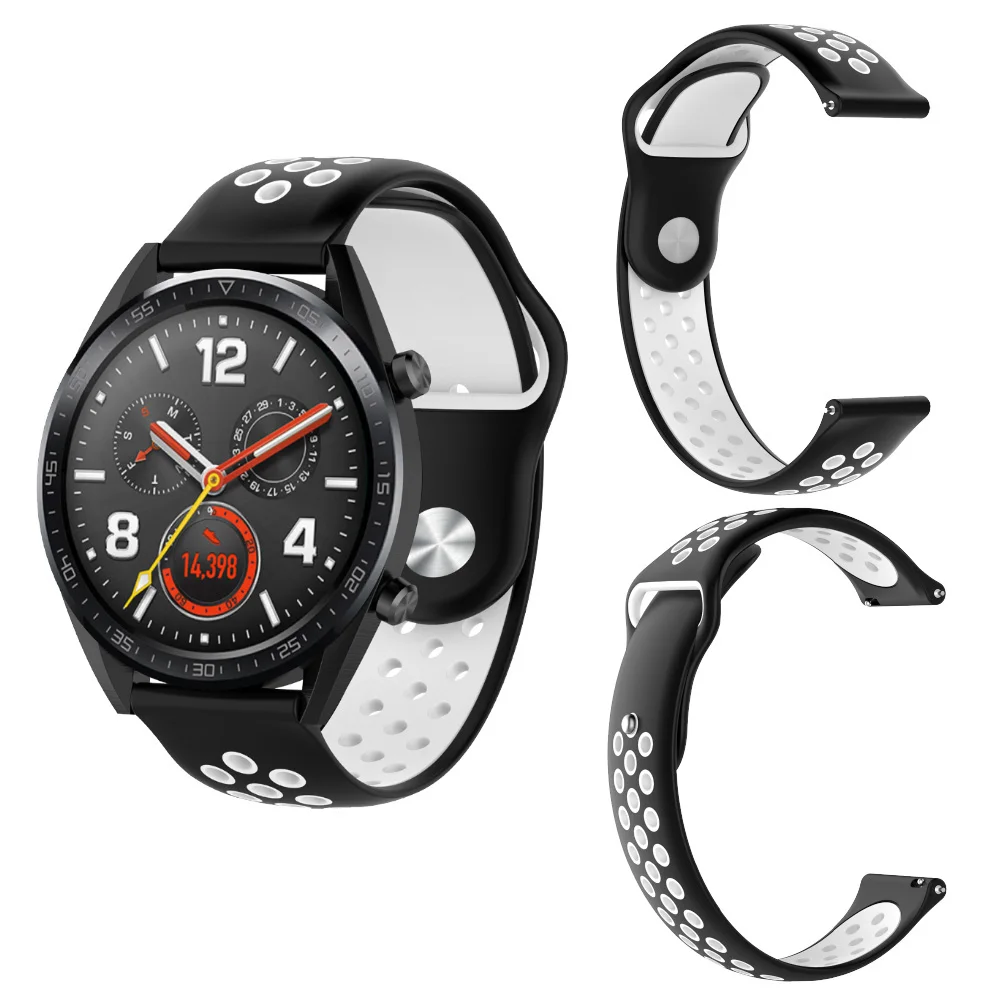 22 мм 20 мм ремешки для часов huawei gt Active ремешок Honor Magic watch 2 pro ремешок силиконовый ремешок Смарт часы замена браслета
