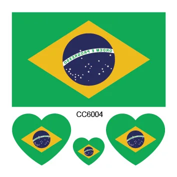 Rocooart CCFlags 6X6 см США американская Австралия Бразилия Флаг Германии Временные татуировки стикер боди-арт переводная вода поддельные татуировки - Цвет: CC6004