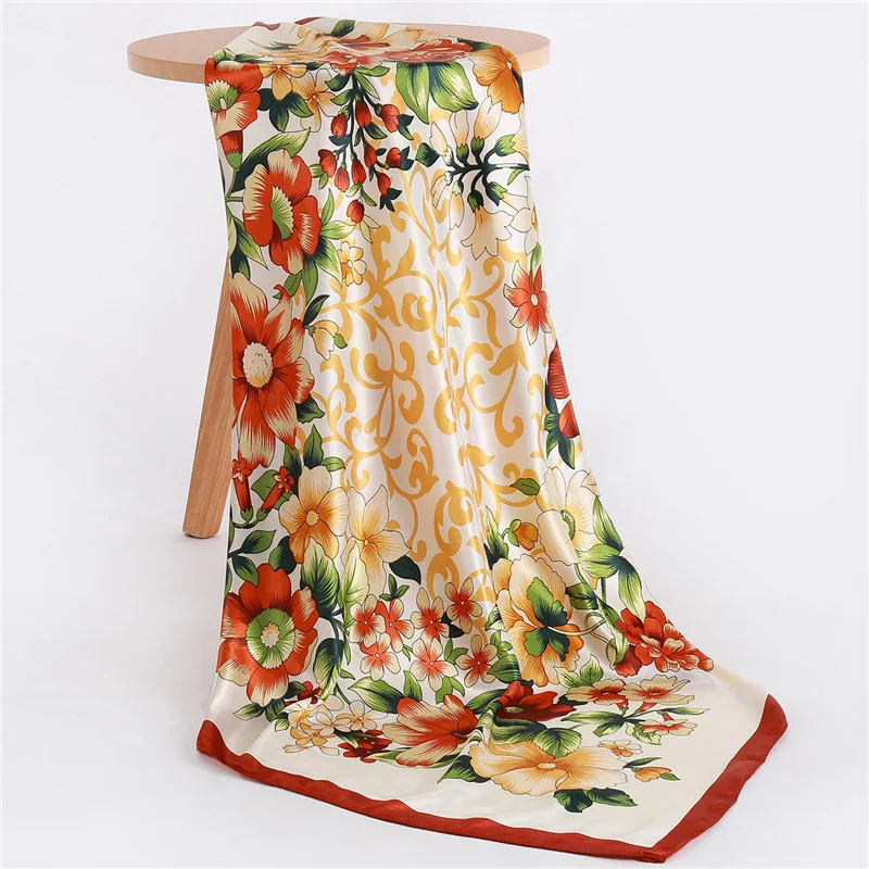 Женская сумка с ручкой и принтом многофункциональный головной платок Femme Foulard Soie