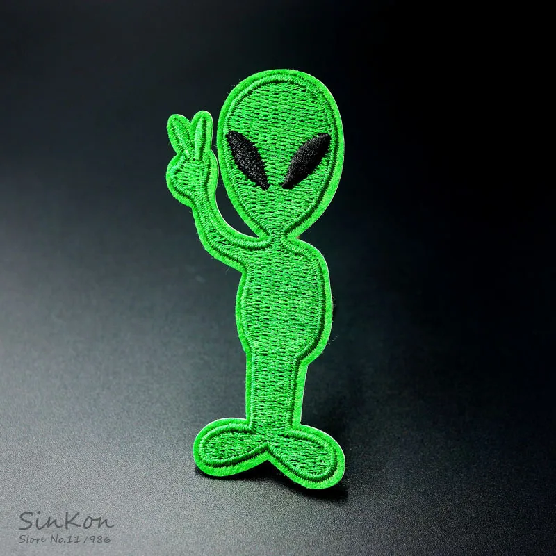 Вышитая нашивка Alien (Размер: 3 7 х8 5 см) приклеивается утюгом аппликация для шитья