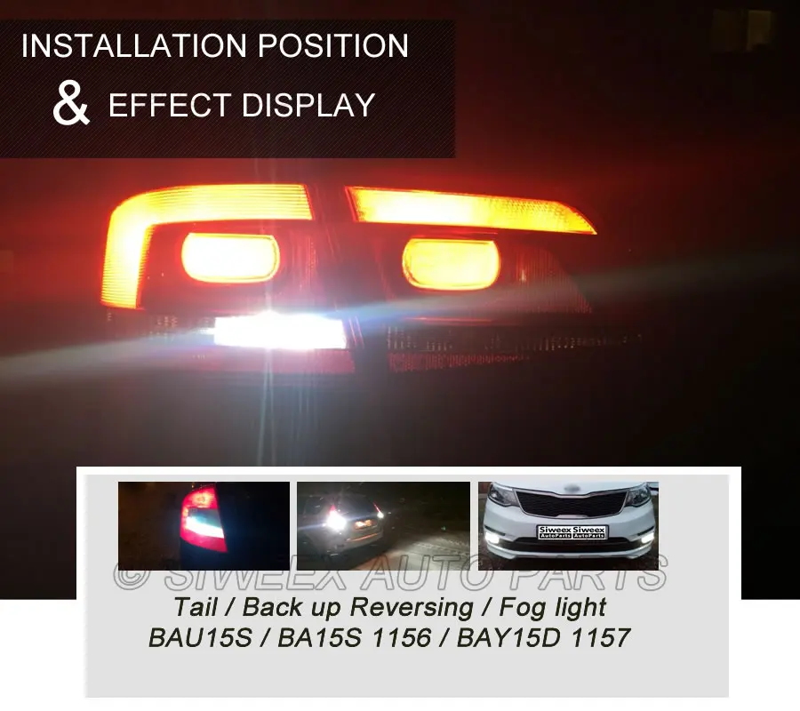 2 Pcs 1156 1157 Car LED Bulbs BA15S BAY15D BAU15S Tail Parking Backup Reversing Fog Lamps DC 12V 2W Auto Turn Signal Lights | Автомобили и