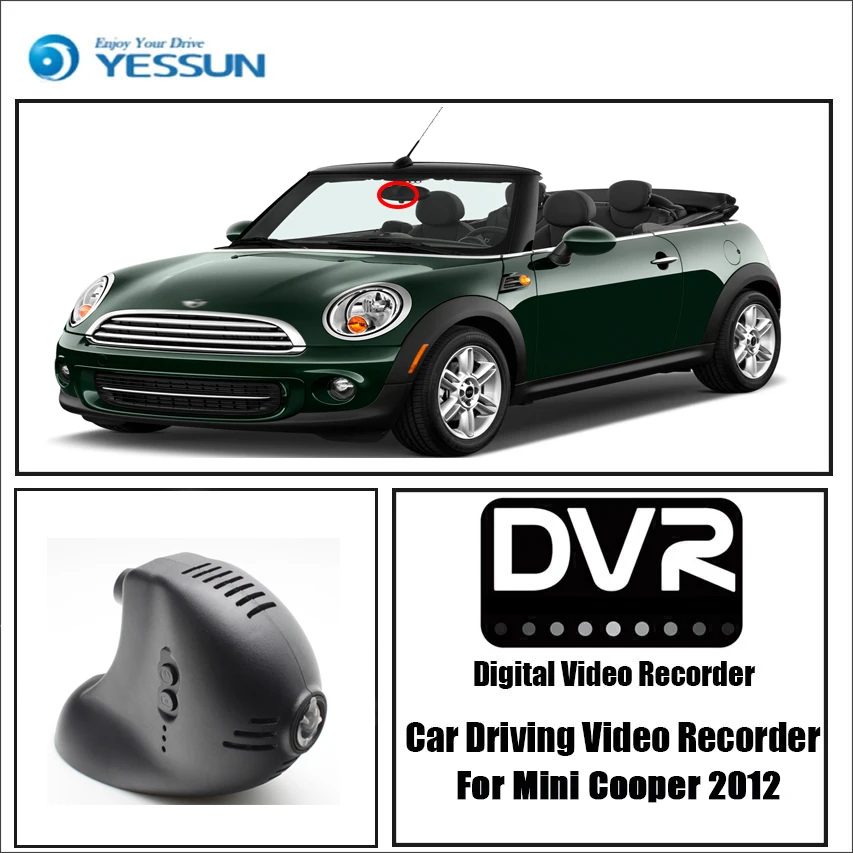 Видеорегистратор YESSUN для BMW Mini Cooper 2012 2013 управление через приложение Wi-Fi |