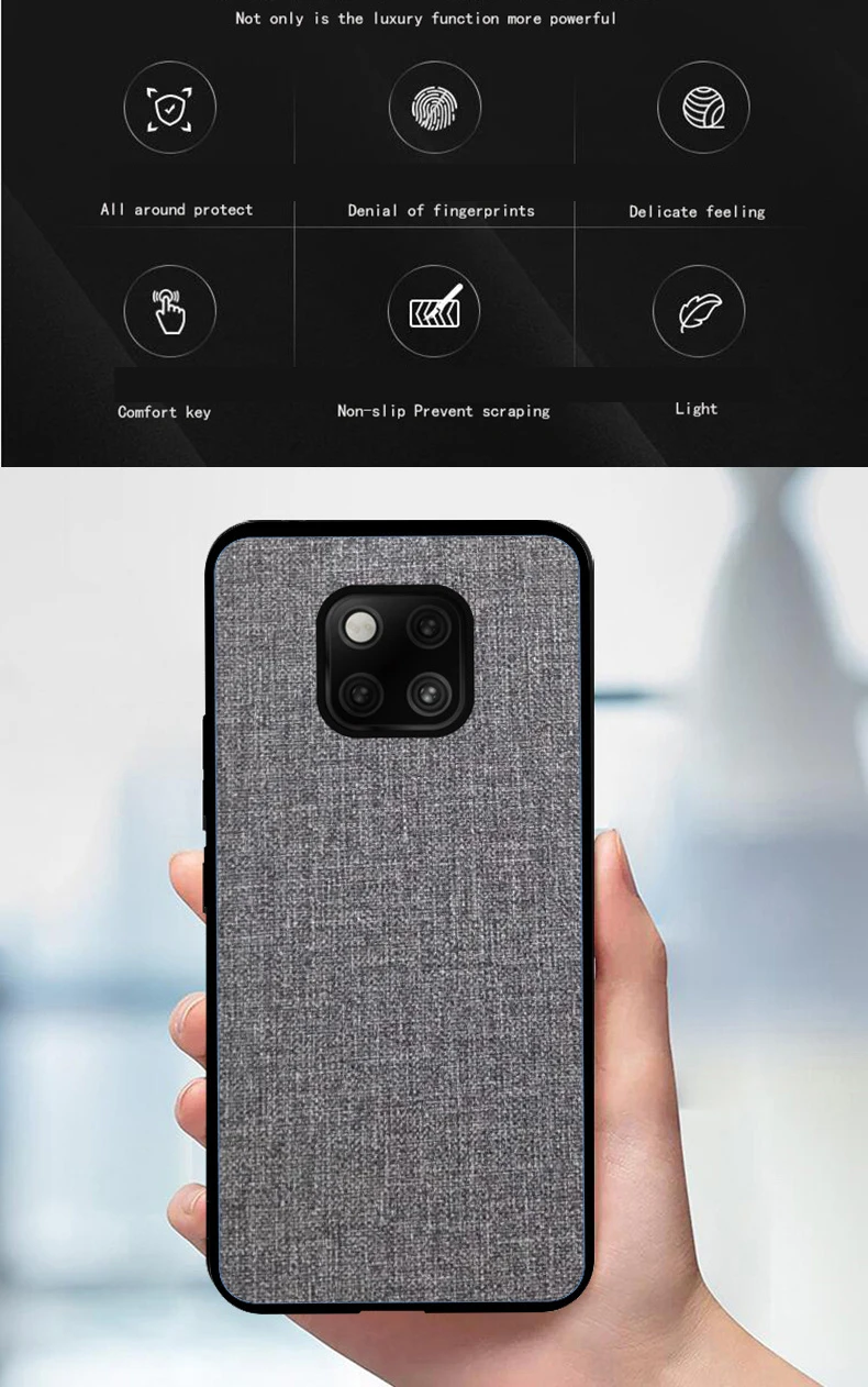 Тканевый художественный простой чехол для huawei P30 mate 20 Pro Lite 20X Honor 9X Nova 4e 4 5 Чехол дышащий противоударный мягкий чехол бампер
