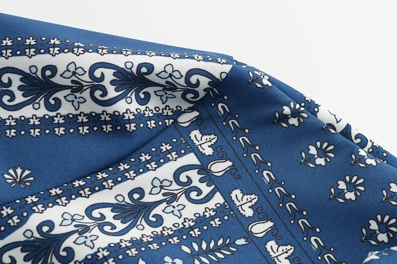 Новинка 2019 Женская старинная ткань лоскутный принт плиссированное мини платье