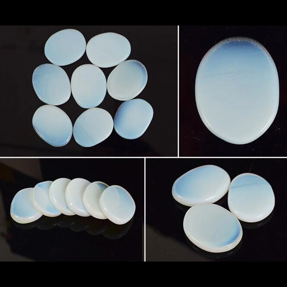 Opal 7 шт. натуральный чакра свернутый камень кварц Кристалл Карманный палец пальмовые кристаллы камней рейки целебная медитация или как волнующие камни - Цвет: Opal