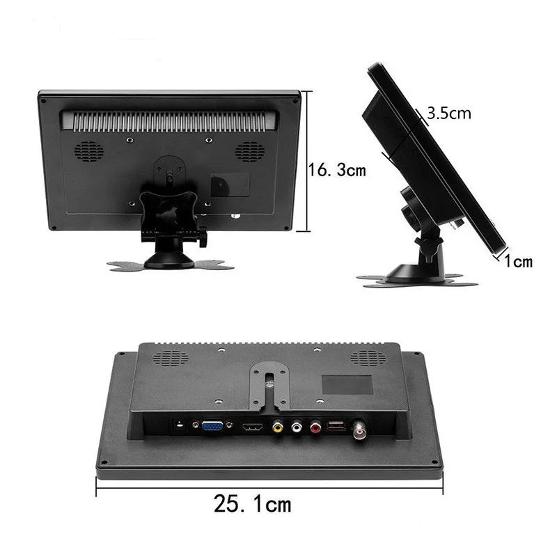 10,1 дюймов 1280x800 HD сенсорный экран для PS3/4 компьютера Xbox портативный дисплей монитор безопасности с динамиком VGA HDMI интерфейс