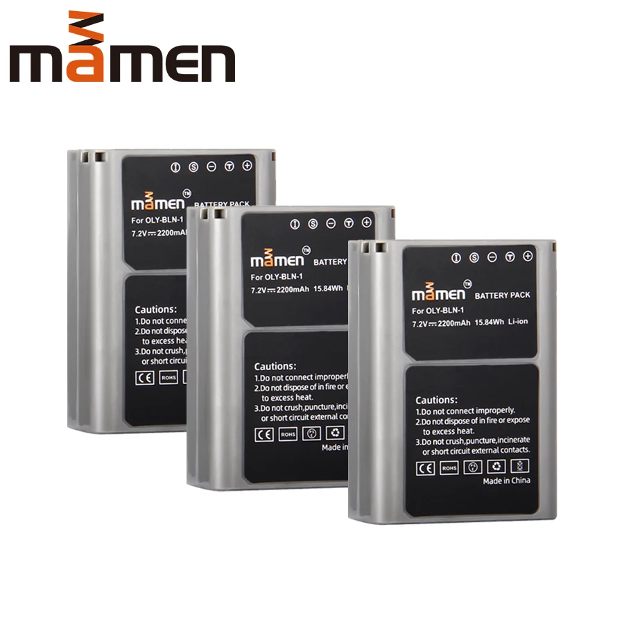 Mamen 3 шт. 2200 мАч BLN 1 BLN1 PS Аккумулятор для цифровой камеры OLYMPUS E M5 EM5 OMD OM D