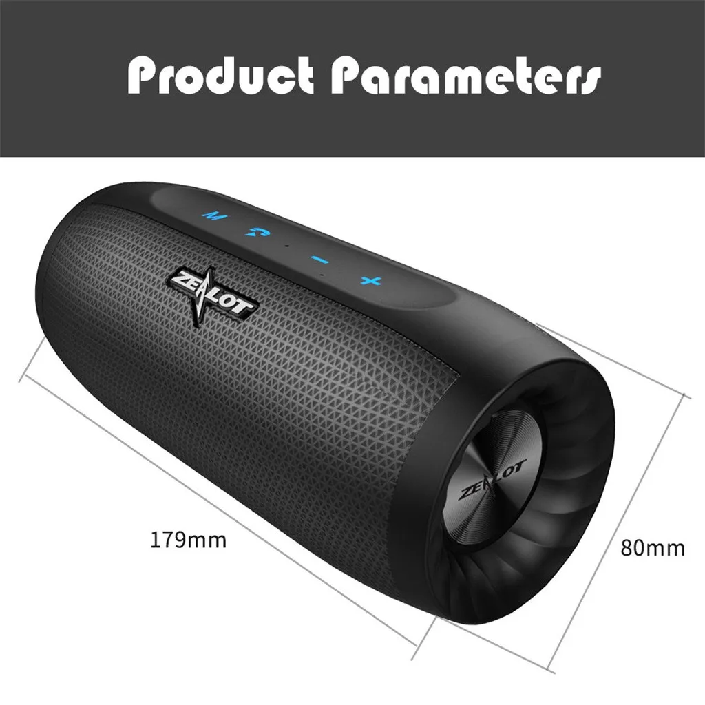ZEALOT S16 Bluetooth динамик HIFI стерео Бас портативный беспроводной s наружный Саундбар
