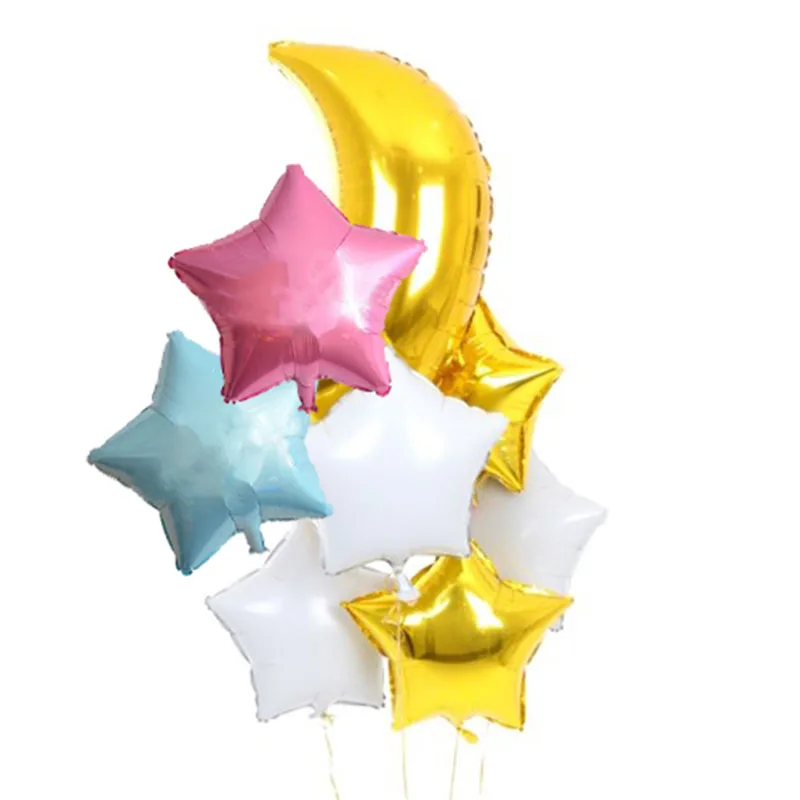 36 дюймов Луна Фольга шарики Звезда Globos для День рождения украшения взрослых