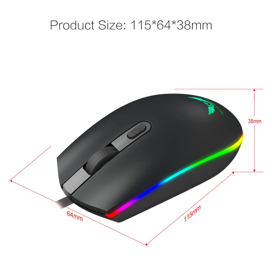 Профессиональная Проводная игровая мышь с 4 кнопками RGB светодиодсветодиодный