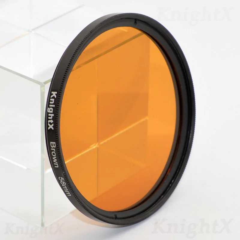 Brown KnightX 24 цвета защитный УФ-фильтр для ND CPL для nikon canon комплект 1200d d3300 комплект d70 d600 dslr фото 700d d5500 49 52 55 58 62 67 72 77 мм - Цвет: Brown