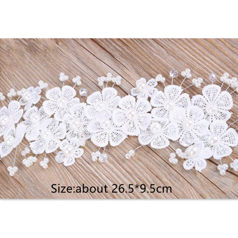 Женский кружевной обруч для волос свадебный аксессуар ручной работы с жемчугом