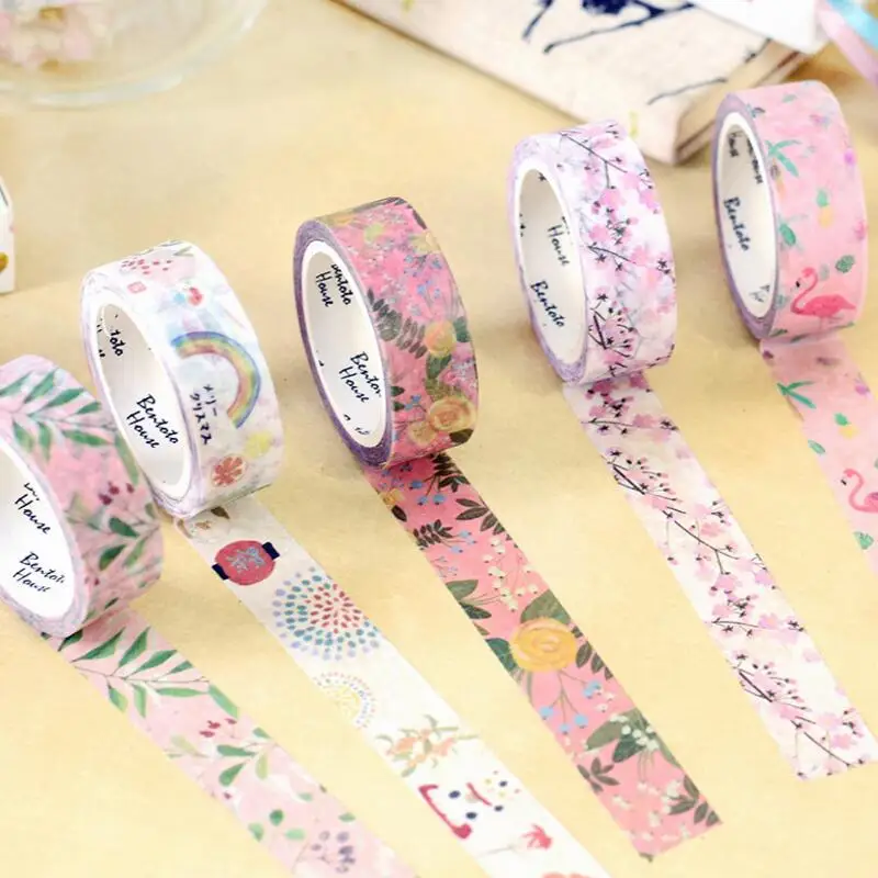 25 стилей Японский милый цветок клейкая васи лента Kawaii DIY декоративная