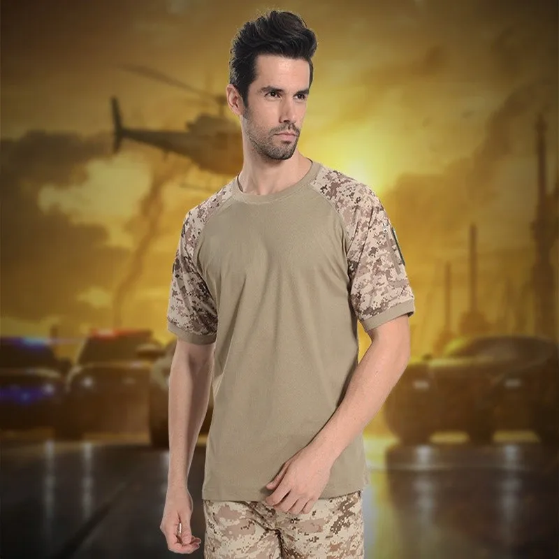 Летние Coolmax человек тактический камуфляж футболка Для мужчин дышащая