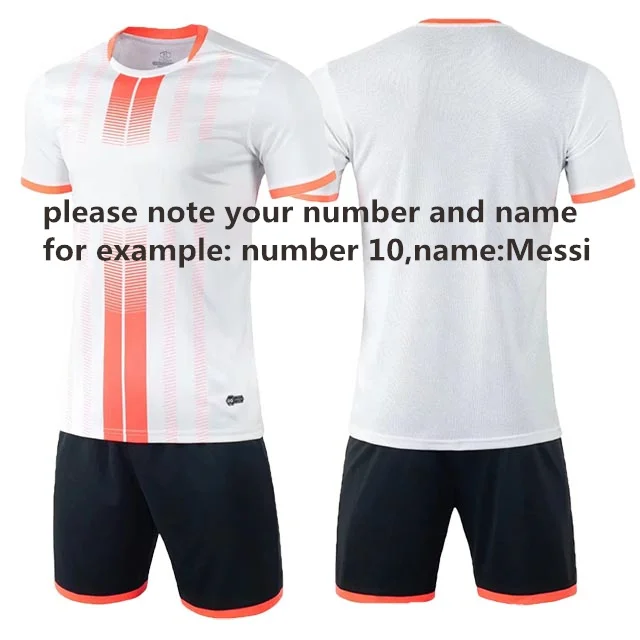 Custom name number Новая детская Студенческая футбольная Джерси одежда на заказ для взрослых и детей, тренировочные рубашки с коротким рукавом для мужчин wo men Futbol, комплекты униформы - Цвет: Custom name number