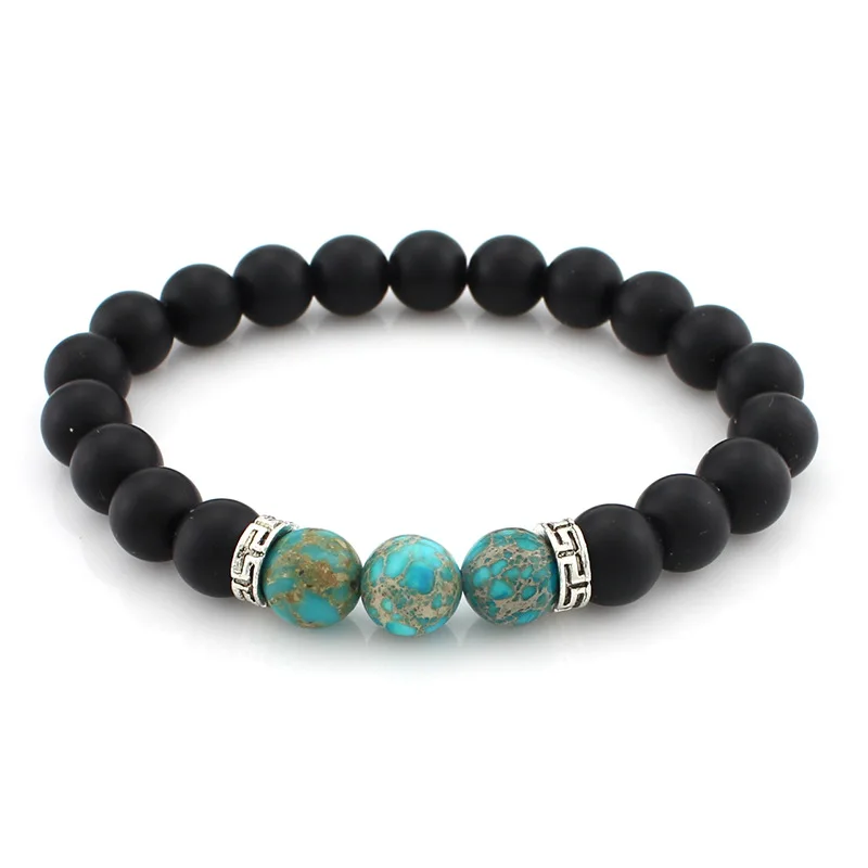 Новое поступление бусы ювелирные изделия для мужчин 8 мм черные матовые бусины из