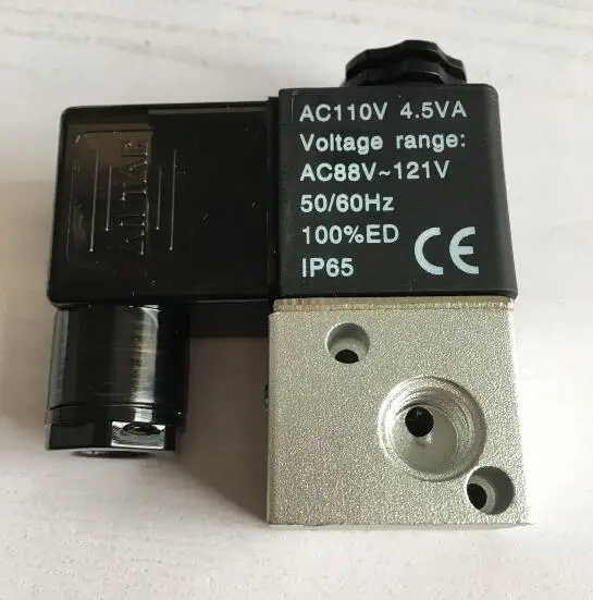 

Air Solenoid Valves 3V1-06 2 Position 3 Port 1/8" Normally Closed Pneumatic Control Valve DC12V DC24V AC110V AC220V