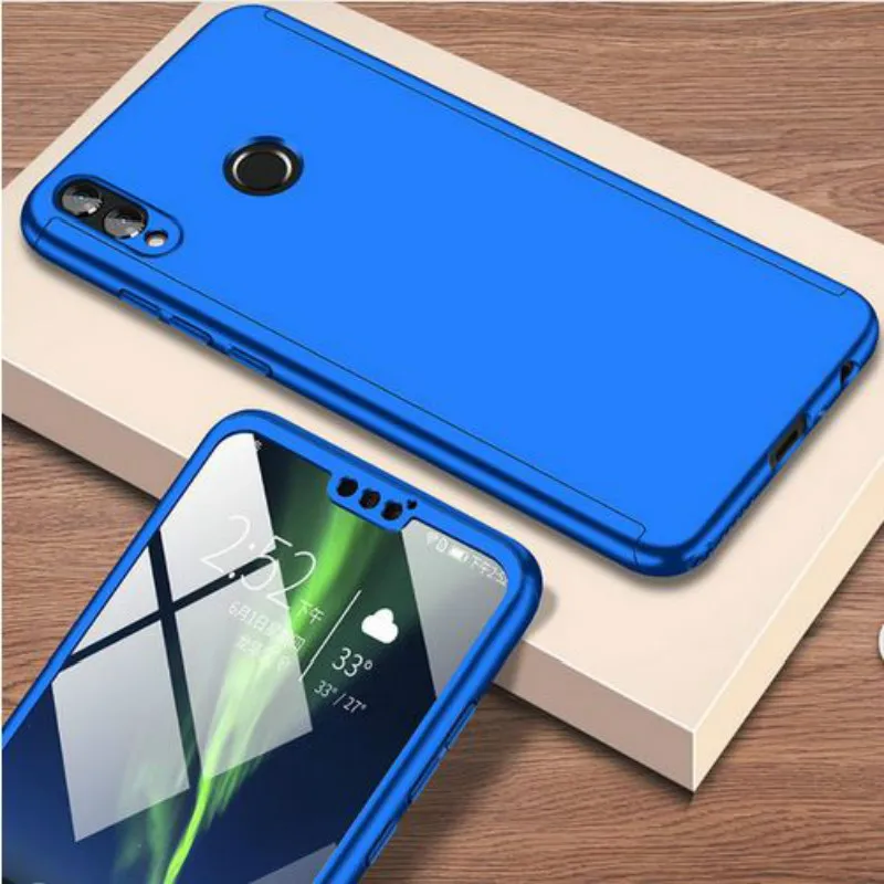Синий Роскошные 360 полный защитный чехол для телефона для huawei Y7 Y6 pro P20 P30 Lite рro P8 P9 P10 Lite Honor 8 9 lite 10 7A 7C чехлы - Цвет: Синий