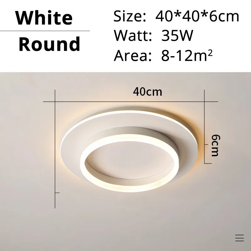 40cm round white Современный светодиодный светильник-Люстра для гостиной, спальни, черно-белая лампа с пультом дистанционного управления, для спальни, новое освещение, блеск, Lampadari - Цвет абажура: 40cm round white