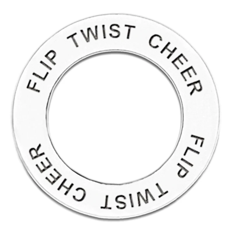 Персонализированное гравировочное сообщение флип поворот Cheer подвеска-кольцо с