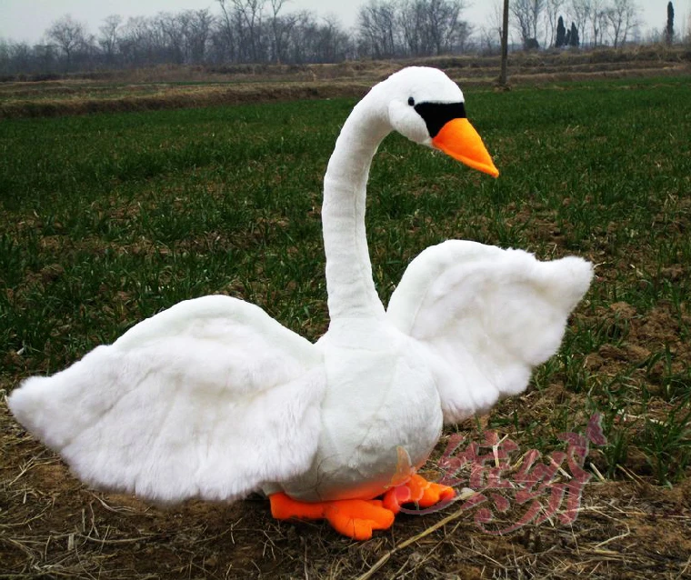 Имитация лебедя около 60 см Белый лебедь плюшевая игрушка кукла рождественский