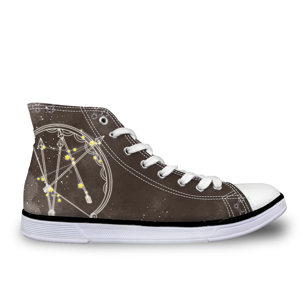 Модные женские парусиновые туфли с высоким берцем расписанные вручную на заказ