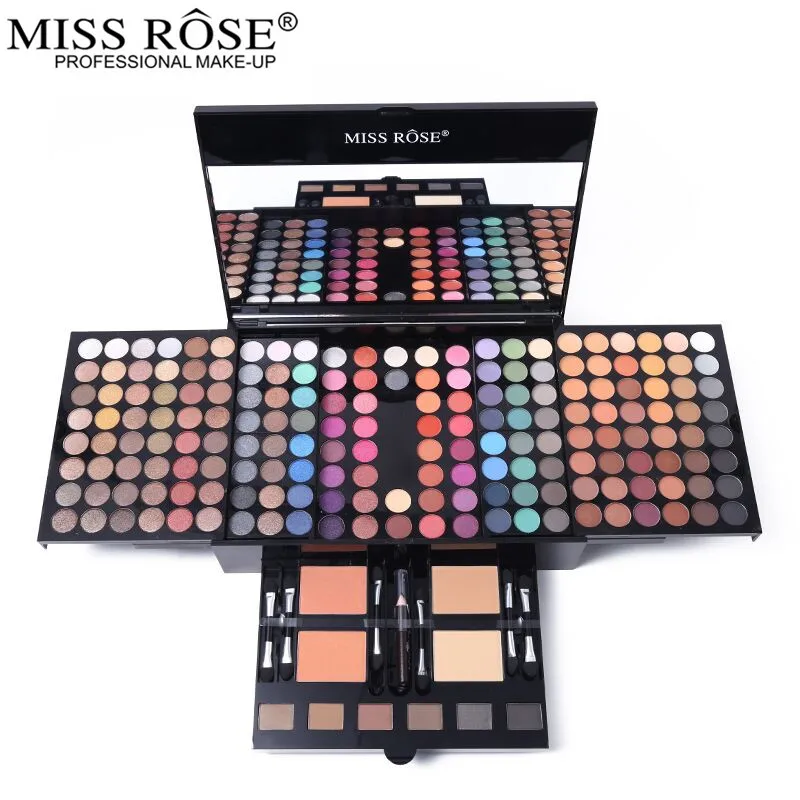 Профессиональный набор для макияжа Miss Rose, 180 цветов, матовые и мерцающие тени для век, палитра теней, набор для макияжа, палитра для макияжа