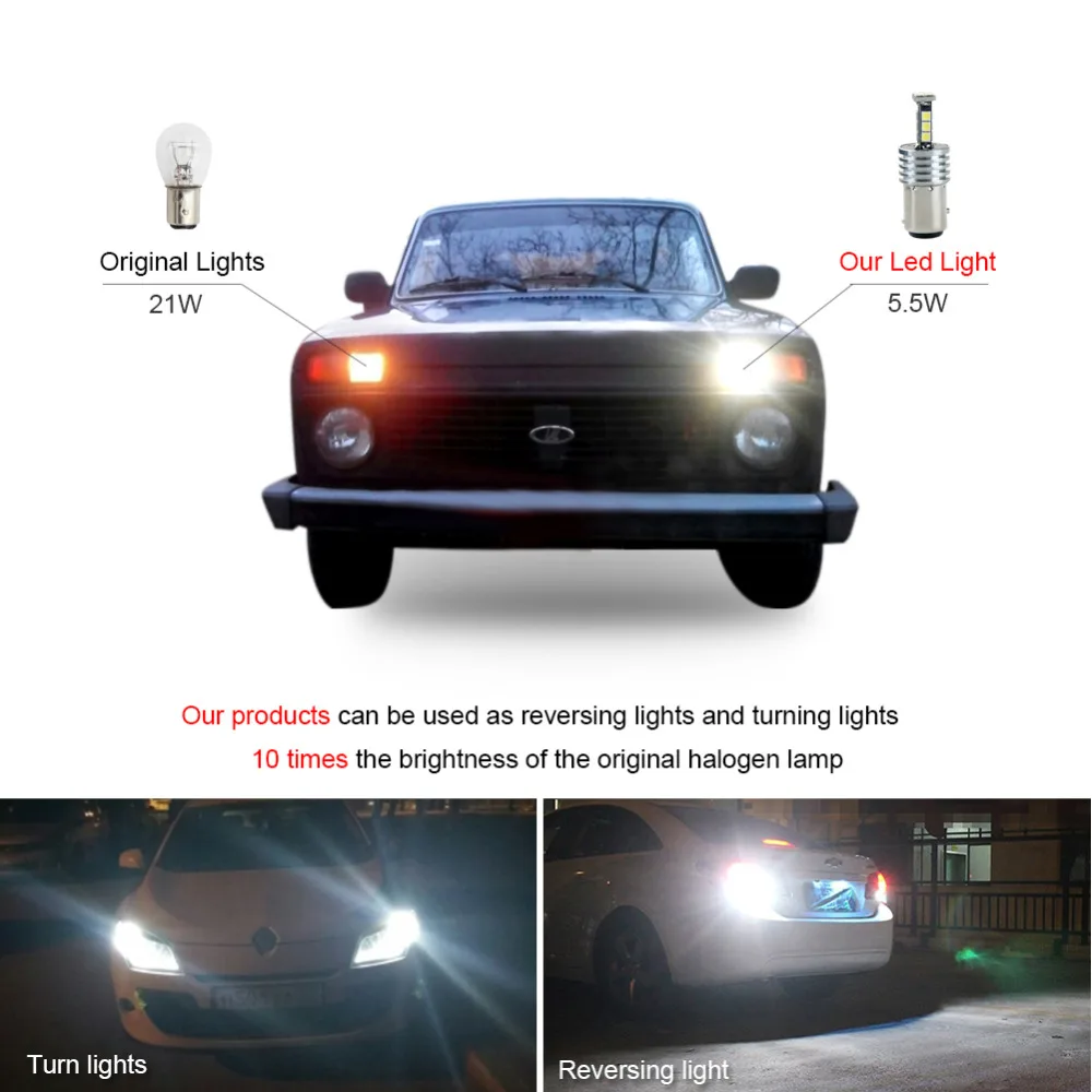 VooVoo Автомобильный светодиодный стоп сигнал 980Lm 1157 P21/5W BAY15d 3030 24SMD Автомобильные