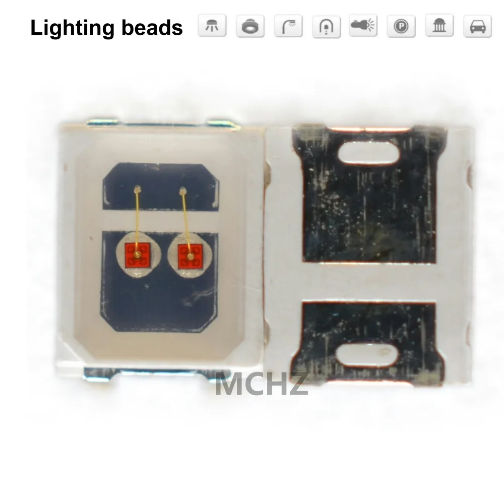 4000pcs/lot SMD LED 2835 lamp beads highlight 0.8w 300 ma 2V-2.6V yellow Amber 588nm 590nm light-emitting diode