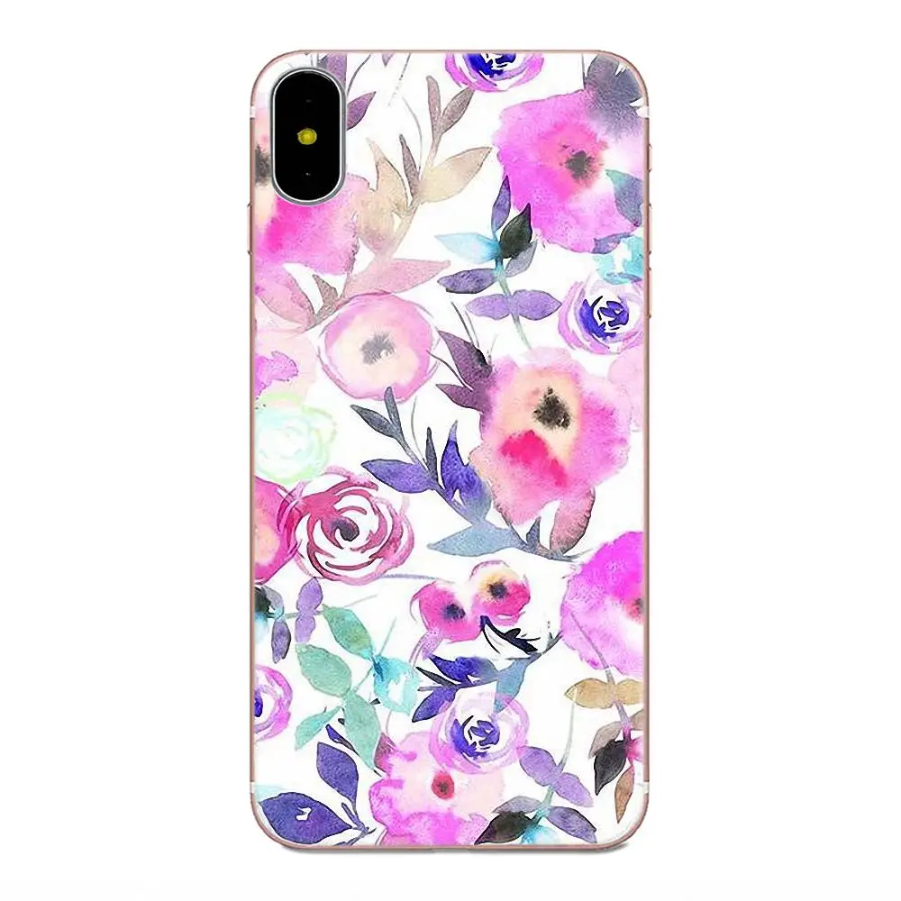 TPU Protector Phone Cases For Xiaomi Redmi Note 2 3 3S 4 4A 4X 5 5A 6 6A Pro Plus Rose Floral pastel leaves | Мобильные телефоны и