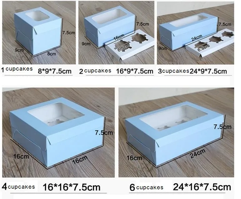 Большая Коричневая упаковка для кексов 6 коробок 8 Подарочная коробка из крафт