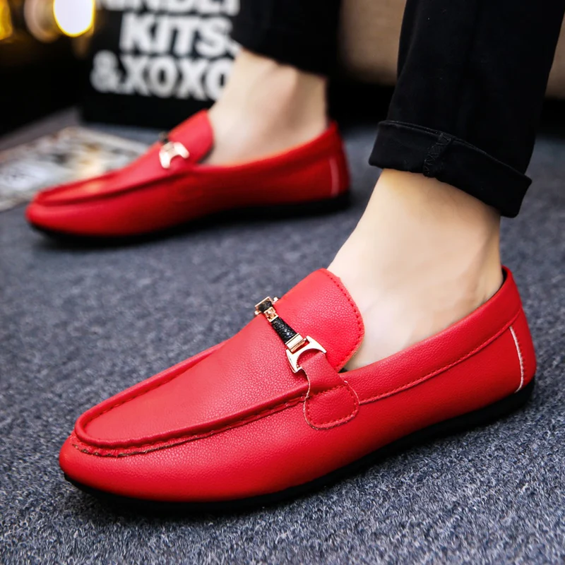 Мужская повседневная обувь кожаные мокасины лоферы модная удобная Chaussures мужские