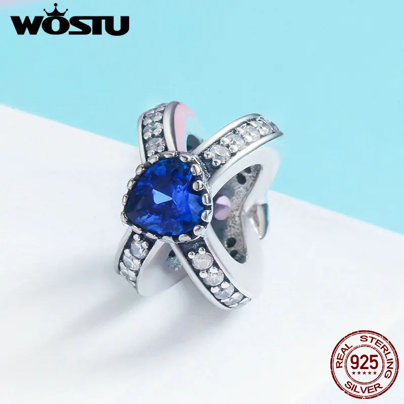 WOSTU 100% 925 пробы Серебряный Love Forever ослепительные AAA CZ кристаллические