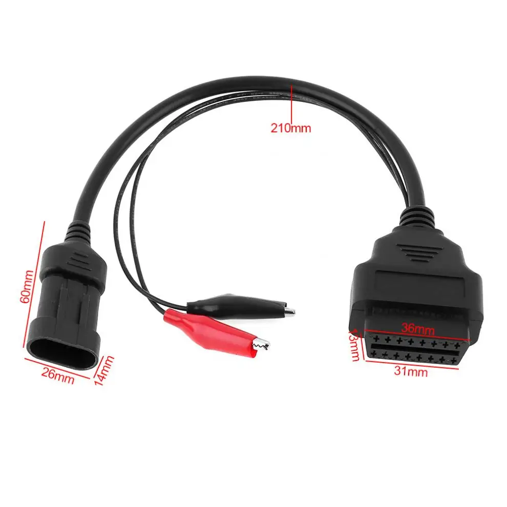 OBD II 16 контактный разъем адаптер для автомобиля с двумя зажимами типа крокодил Fiat