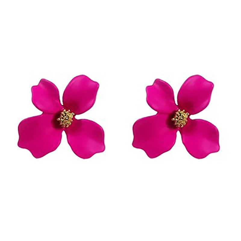 MR Korean Style Cute Flower Stud Earrings For Women New Fashion Sweet Earrings Femme Brinco Wholesale Jewelry - Окраска металла: MR