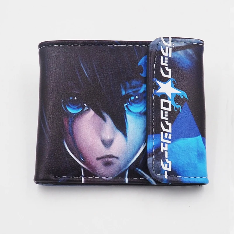 Японский Аниме Черный Рок Шутер PU короткий кошелек с красочным принтом|print fold|print
